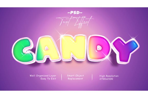 Download Colorful Candy PSD Editable Text Effect - Editable text effect Collection
