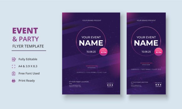 Download Event Flyer, Party Flyer, Auction Banner - Premium Bundle