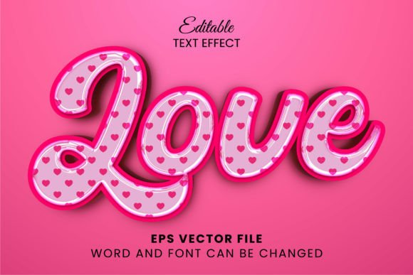 Download 3d Silky Pink Love Editable Text Effect - Editable text effect Collection