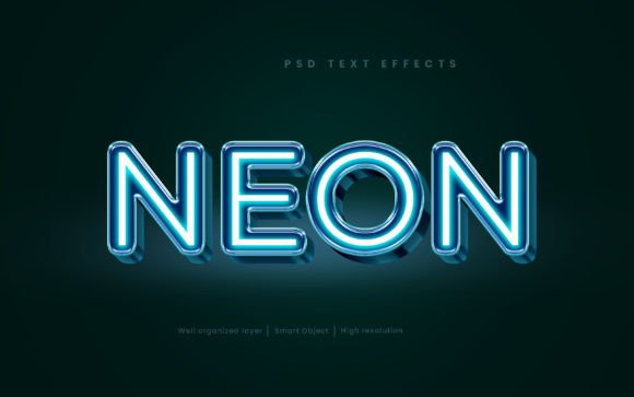 Download Neon Light Editable Text Effect PSD - Editable text effect Collection
