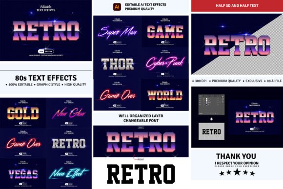 Download 80S Editable Text Effect - Editable text effect Collection