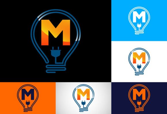 Download Initial Alphabet M with an Electric Bulb - Electric bulb Collection