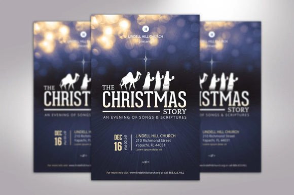 Download Blue Christmas Story Flyer Template Word - Premium Resources