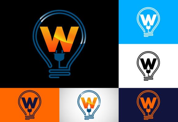 Download Initial Alphabet W with an Electric Bulb - Electric bulb Collection