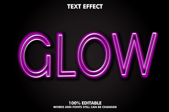 Download Editable Text Effect - Glow Effect - Glow effect Collection