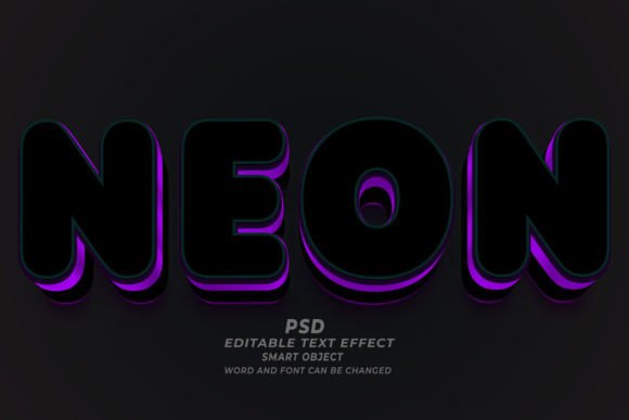 Download Neon PSD 3D Editable Text Effect - Editable text effect Collection