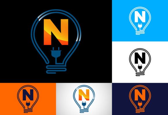 Download Initial Alphabet N with an Electric Bulb - Electric bulb Collection